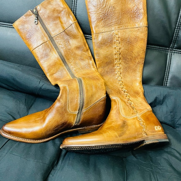 BED|STU Rich Tan Leather Over the Knee Boots - Picture 2 of 7